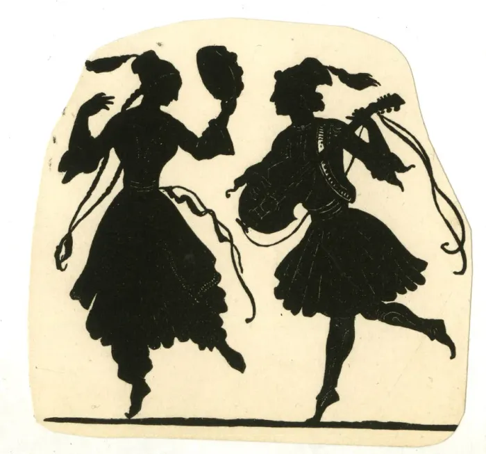 Framed Print : Silhouette, Ottoman Musician and Dancer Framed Print : Silhouette, Ottoman Musician and Dancer