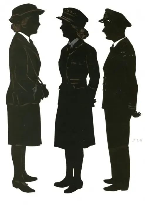 Framed Print : Silhouette of three people in uniform Framed Print : Silhouette of three people in uniform