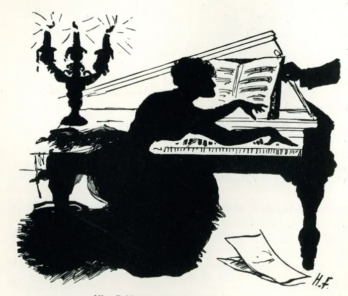 Framed Print : Silhouette, Playing Rousseaus Dream on Piano Framed Print : Silhouette, Playing Rousseaus Dream on Piano