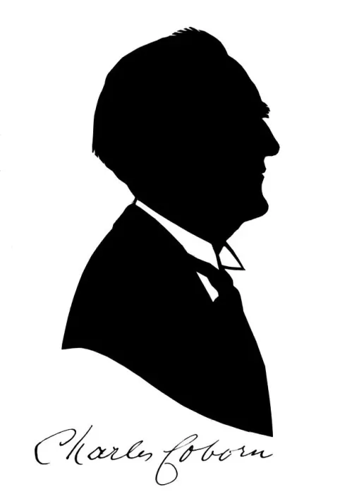 Framed Print : Silhouette portrait of Charles Coborn, music hall performer