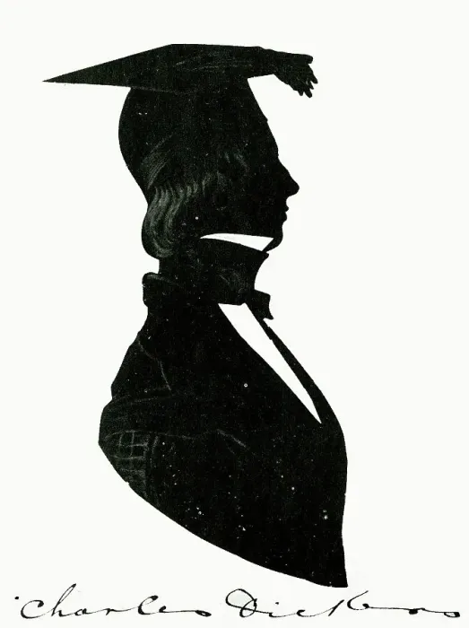 Framed Print : Silhouette portrait of Charles Dickens aged about fourteen Framed Print : Silhouette portrait of Charles Dickens aged about fourteen