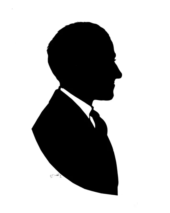 Framed Print : Silhouette portrait of D. L. Ghilchick, artist Framed Print : Silhouette portrait of D. L. Ghilchick, artist