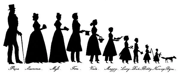 Silhouette portrait of a family group
