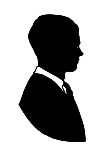 Framed Print : Silhouette portrait of Gilbert Ledward, sculptor Framed Print : Silhouette portrait of Gilbert Ledward, sculptor