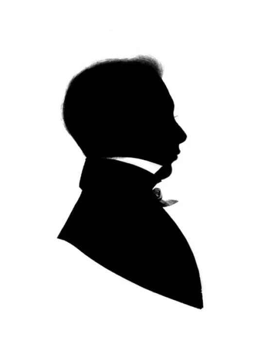 Framed Print : Silhouette portrait of Robert Brazenor Oakley Framed Print : Silhouette portrait of Robert Brazenor Oakley