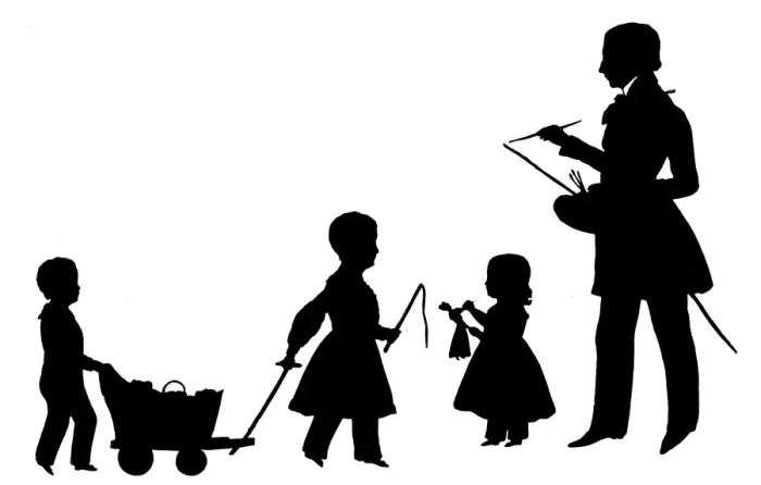 Framed Print : Silhouette portraits by August Edouart Framed Print : Silhouette portraits by August Edouart