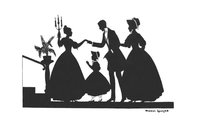 Framed Print : Silhouette - Postcard Design Framed Print : Silhouette - Postcard Design