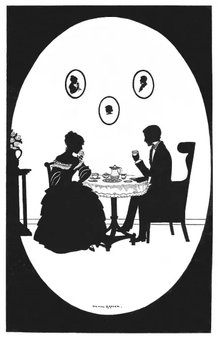Framed Print : Silhouette - Postcard Design Framed Print : Silhouette - Postcard Design