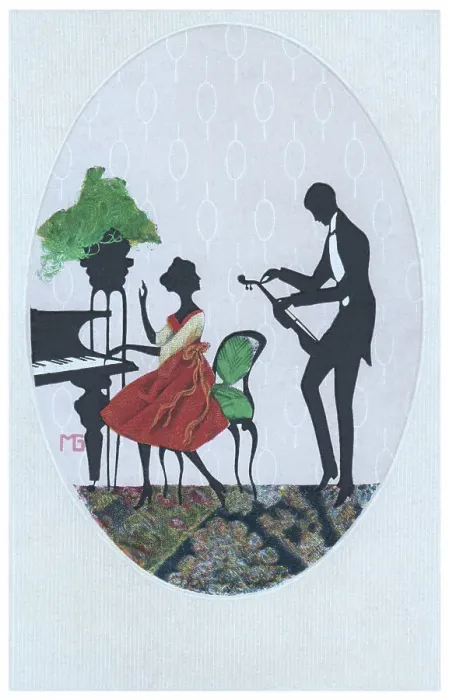 Framed Print : Silhouette - Postcard Design Framed Print : Silhouette - Postcard Design