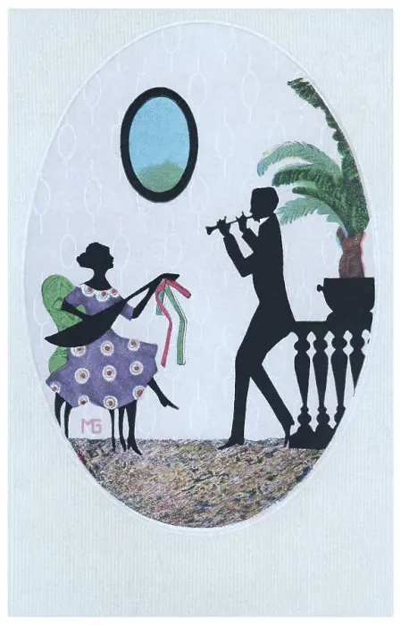 Framed Print : Silhouette - Postcard Design Framed Print : Silhouette - Postcard Design