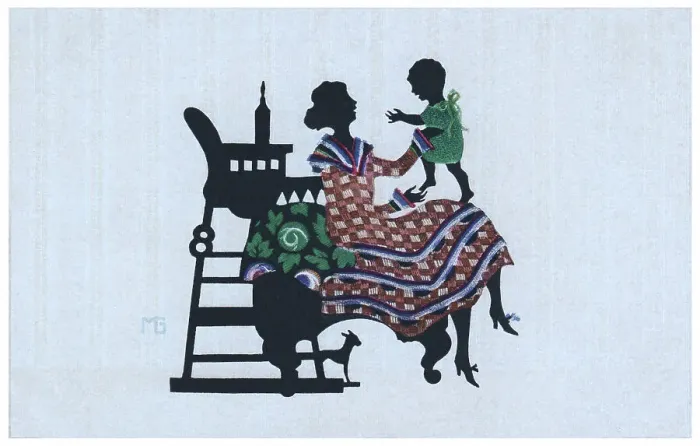 Framed Print : Silhouette - Postcard Design Framed Print : Silhouette - Postcard Design