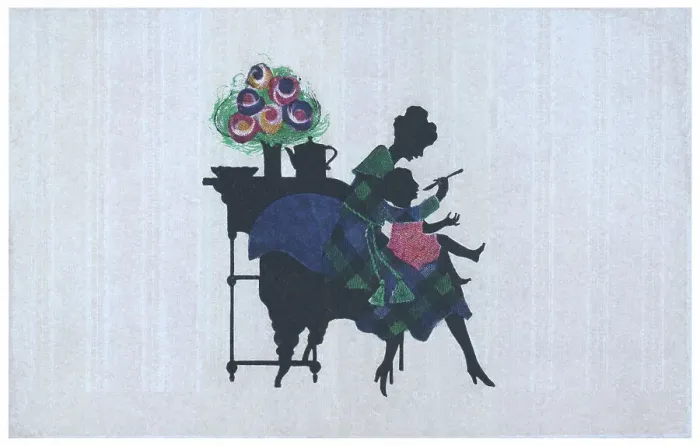 Framed Print : Silhouette - Postcard Design Framed Print : Silhouette - Postcard Design