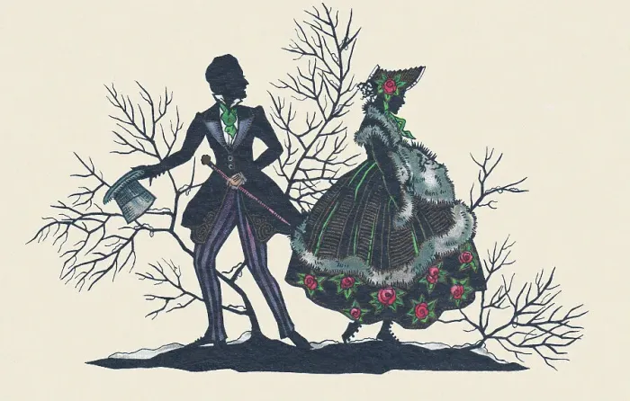 Framed Print : Silhouette - Postcard Design