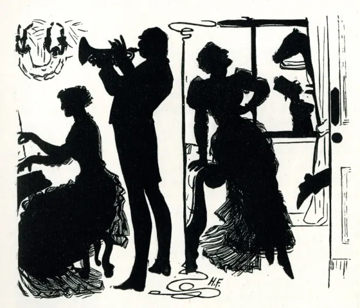 Framed Print : Silhouette, Practising a Duet Framed Print : Silhouette, Practising a Duet