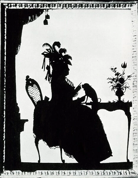 Silhouette, Queen Charlotte and pet dog