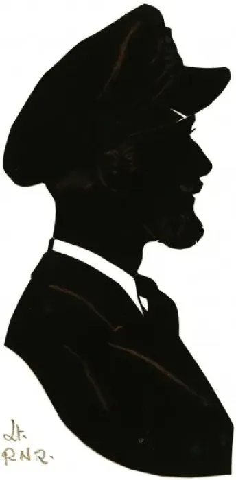 Framed Print : Silhouette of a Royal Naval Reserve Lieutenant