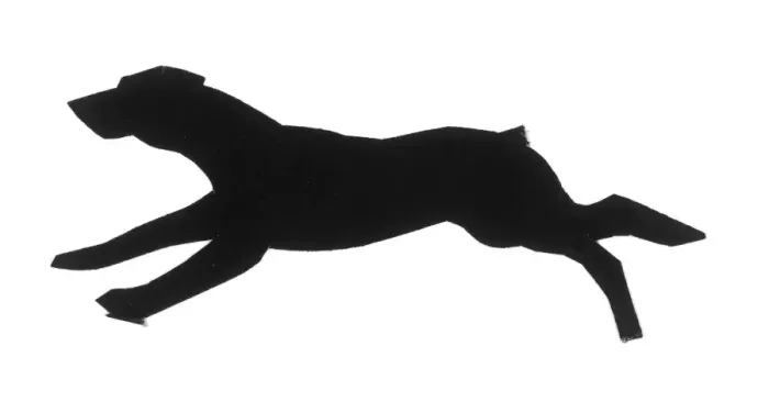 Framed Print : Silhouette of a running dog Framed Print : Silhouette of a running dog