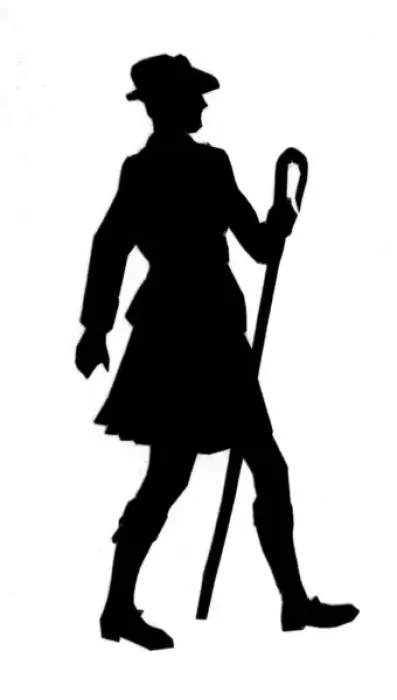 Framed Print : Silhouette of Scotsman in kilt Framed Print : Silhouette of Scotsman in kilt