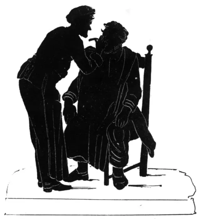 Framed Print : Silhouette - Shaving at the Barbers Framed Print : Silhouette - Shaving at the Barbers