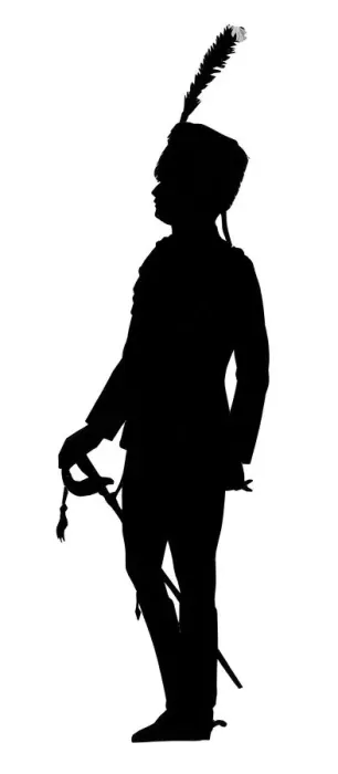 Framed Print : Silhouette of a soldier in ceremonial uniform Framed Print : Silhouette of a soldier in ceremonial uniform
