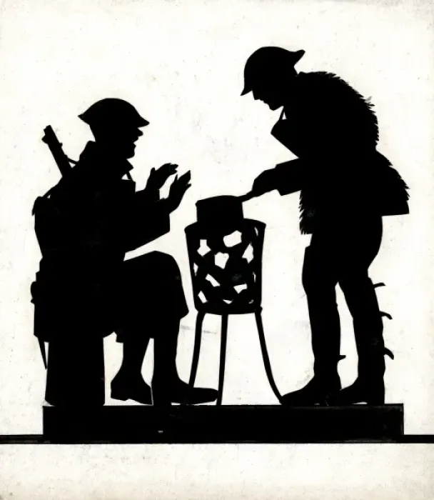 Framed Print : Silhouette of two soldiers Framed Print : Silhouette of two soldiers