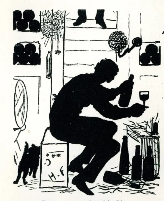 Framed Print : Silhouette, In His Wine Cellar Framed Print : Silhouette, In His Wine Cellar