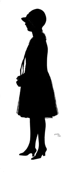 Framed Print : Silhouette of woman in cloche hat Framed Print : Silhouette of woman in cloche hat