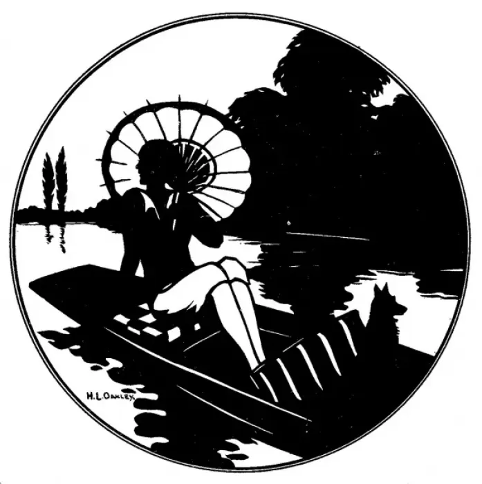 Framed Print : Silhouette of a woman with a parasol Framed Print : Silhouette of a woman with a parasol