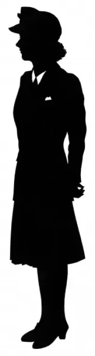 Framed Print : Silhouette of a woman in uniform