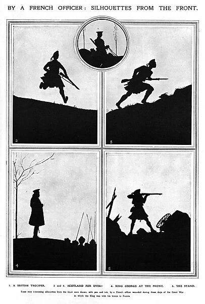Silhouettes from the front by a French officer