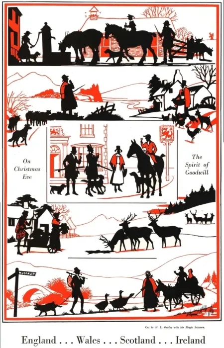 Framed Print : Silhouettes of traditional Christmas scenes Framed Print : Silhouettes of traditional Christmas scenes