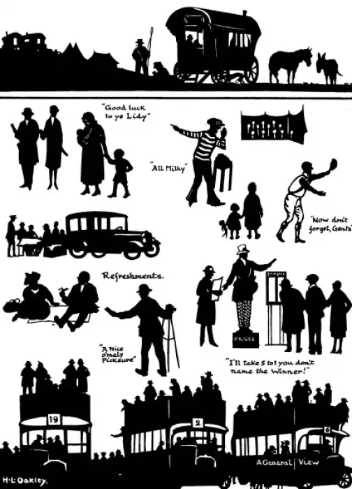 Framed Print : Silhouettes of various Derby Day scenes Framed Print : Silhouettes of various Derby Day scenes