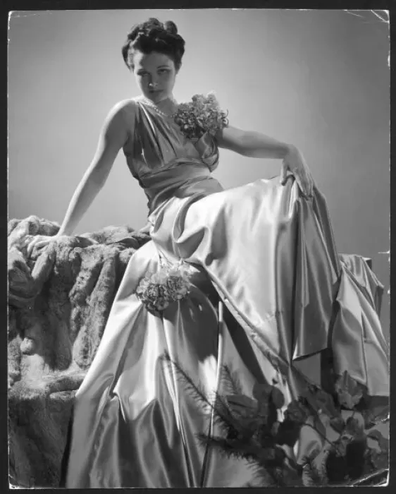 Framed Print : Silk Gown with Flowers