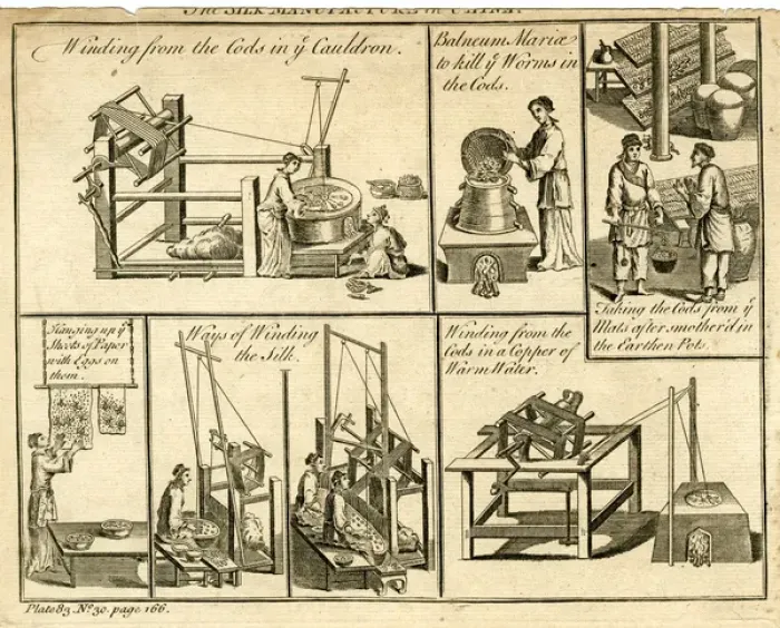 Framed Print : Silk Manufacture in China Framed Print : Silk Manufacture in China