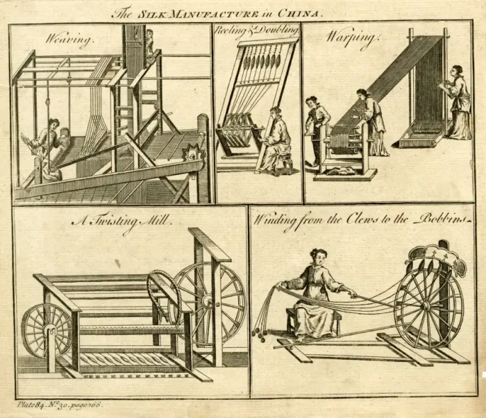 Framed Print : Silk Manufacture in China Framed Print : Silk Manufacture in China