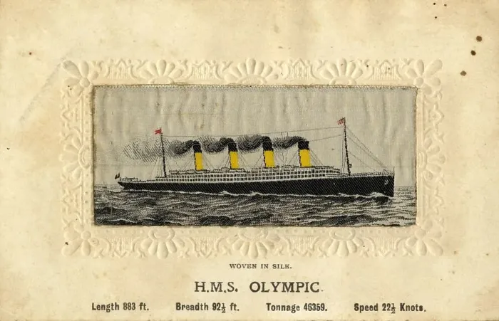 Framed Print : Silk postcard, HMS Olympic Framed Print : Silk postcard, HMS Olympic
