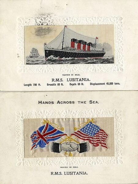 Silk postcards, RMS Lusitania