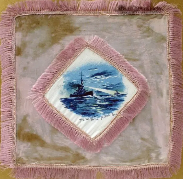 Framed Print : Silk souvenir entitled The Watch on the North Sea Framed Print : Silk souvenir entitled The Watch on the North Sea