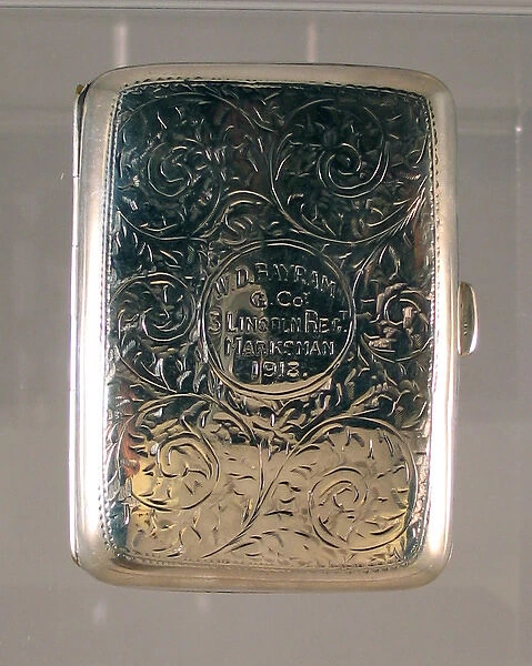 Silver cigarette case - WWI