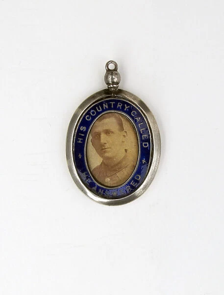 Silver  /  enamel locket His Country Called, He Answered