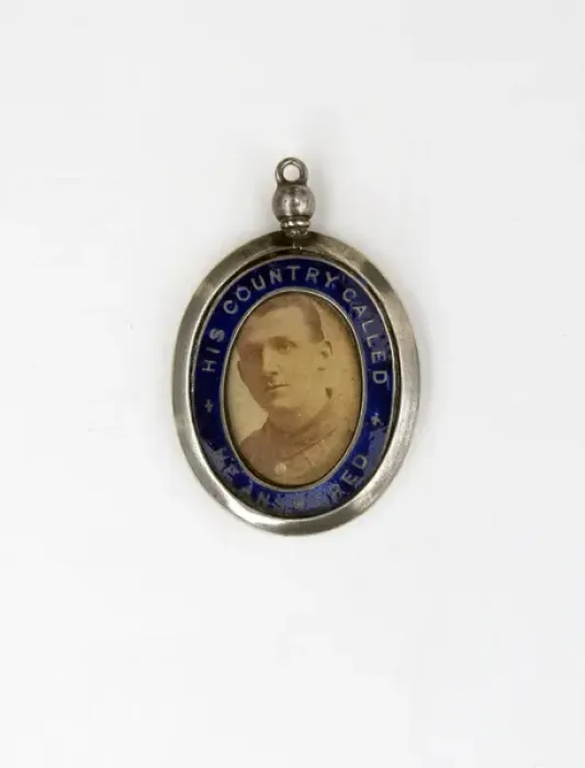 Framed Print : Silver / enamel locket His Country Called, He Answered Framed Print : Silver / enamel locket His Country Called, He Answered