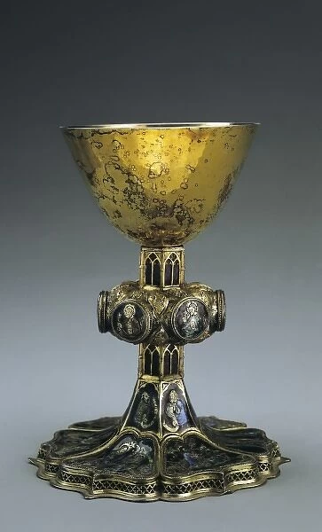 Silver gilded chalice with enamels. French school