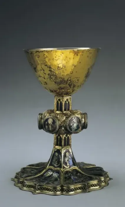 Framed Print : Silver gilded chalice with enamels. French school Framed Print : Silver gilded chalice with enamels. French school