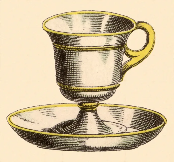 Framed Print : Silver and Gold Teacup Date: 1880 Framed Print : Silver and Gold Teacup Date: 1880