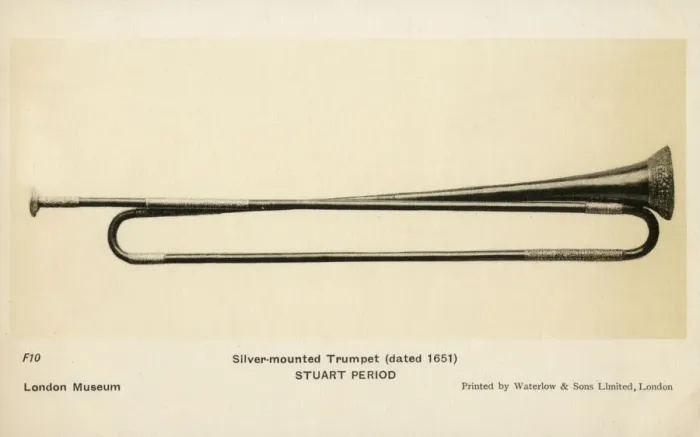 Framed Print : Silver-mounted Stuart period Trumpet - dated 1651 Framed Print : Silver-mounted Stuart period Trumpet - dated 1651