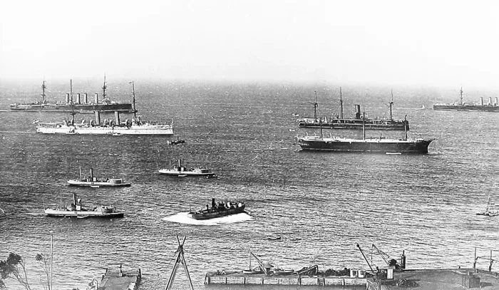Framed Print : Simon's Bay South Africa HMS Powerful and Terrible Framed Print : Simon's Bay South Africa HMS Powerful and Terrible