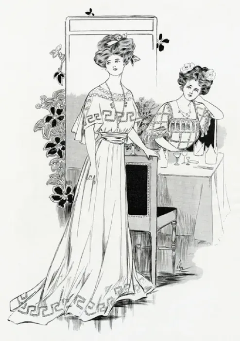 Framed Print : Simple dining dress 1907 Framed Print : Simple dining dress 1907