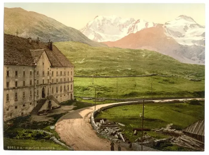 Framed Print : Simplon Pass, the hospice, Valais, Alps of, Switzerland Framed Print : Simplon Pass, the hospice, Valais, Alps of, Switzerland