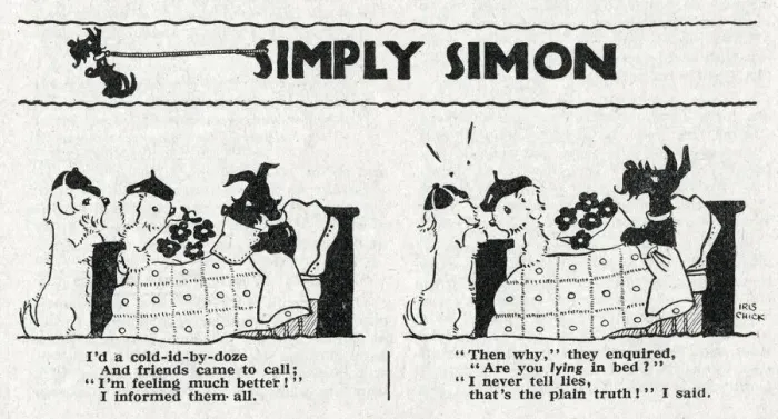 Framed Print : Simply Simon Cartoon Strip by Iris Chick Framed Print : Simply Simon Cartoon Strip by Iris Chick