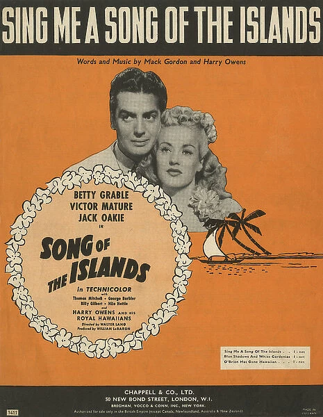 Sing me a song of the islands - Music Sheet Cover